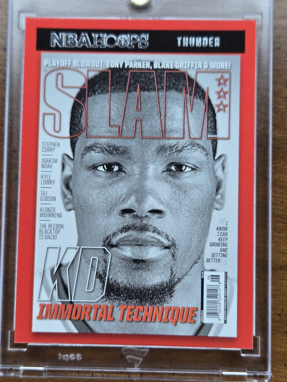 Kevin Durant NBA Hoops SLAM KD Immortal Technique Basketball Card - Red Border - Picture 4 of 15
